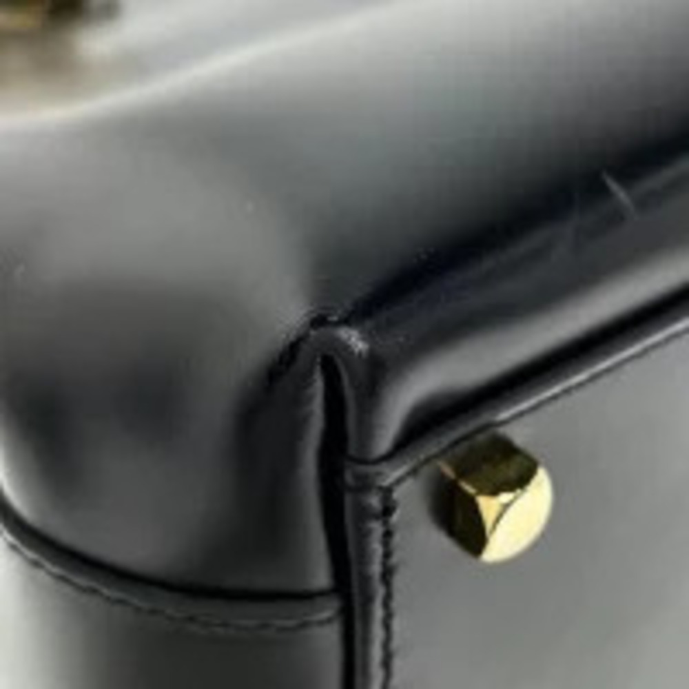Salvatore Ferragamo Black Gancini Leather Bag Shoulder 2way Black